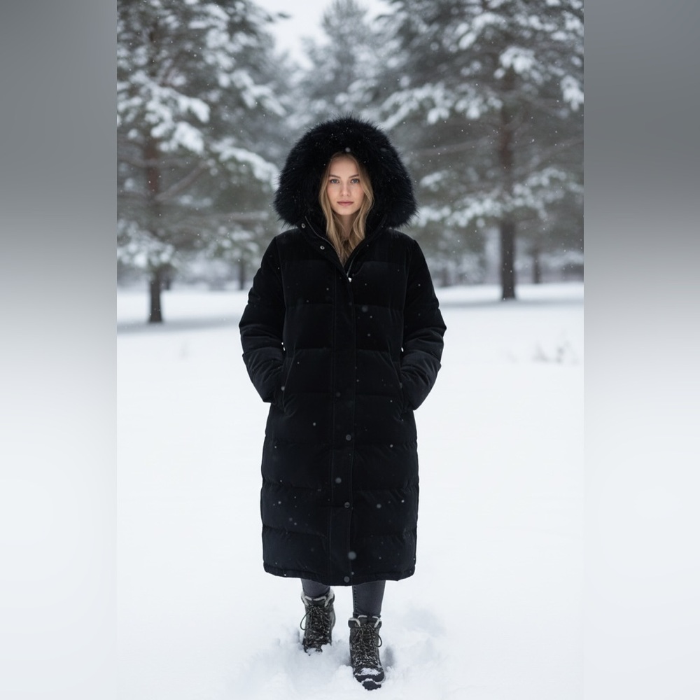 Massimo Dutti Dark Brown Puffer Jacket